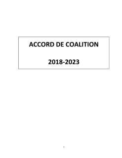 Accord de coalition 2018-2023