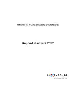 Rapport d'activité 2017 du ministère des Affaires étrangères et européennes