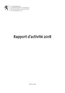 Rapport d'activité 2018 du ministère de l’Agriculture, de la Viticulture et du Développement rural