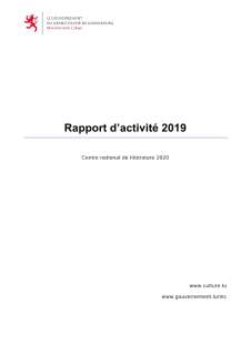 Rapport d'activité 2019 du Centre national de littérature