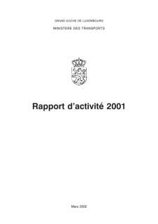 Rapport d'activité 2001 du ministère des Transports