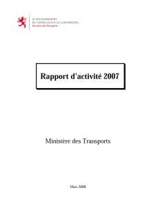 Rapport d'activit 2001, Rapport d'activité 2007 du ministère des Transports