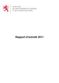 Rapport d'activité 2011 du ministère du Développement durable et des Infrastructures - Introduction