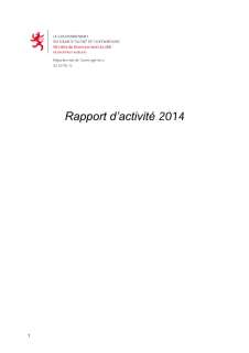 DEPARTEMENT DE L’ENVIRONNEMENT, Rapport d'activité 2014 du Département de l'aménagement du territoire