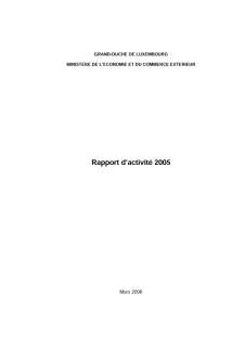 Rapport d'activité 2005 du ministère de l'Economie et du Commerce extérieur