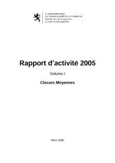 Rapport d'activité 2005 du Département des classes moyennes