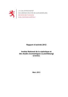 Rapport d'activité 2012 de l'Institut national de la statistique et des études économiques (STATEC)