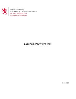 Rapport d'activité 2022 du ministère de l'Égalité entre les femmes et les hommes