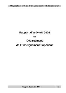 esup2005.p65, Rapport d'activité 2005 du département de l'enseignement supérieur