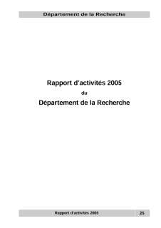 recherche2005_web.p65, Rapport d'activité 2005 du département de la recherche