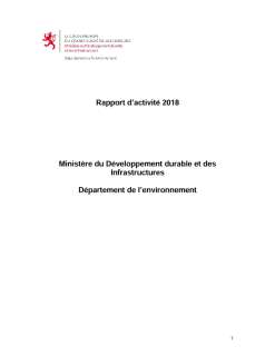 Rapport d'activités 2018 du département de l'environnement