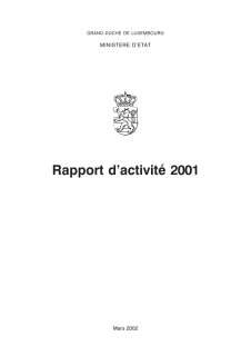 Rapport d'activité 2001 du ministère d’État