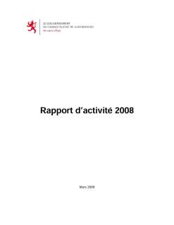 Microsoft Word - rapport d'activités 2008.doc, Rapport d'activité 2008 du ministère d’État