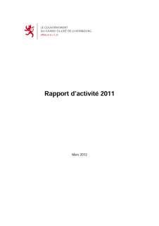 rapport d'activités 2011, Rapport d'activité 2011 du ministère d'État