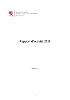 rapport d'activités2012, Rapport d'activité 2012 du ministère d'État
