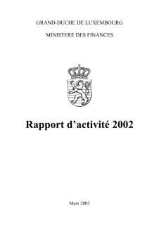 Rapport d'activit. 2002 good.pd.PDF, Rapport d'activité 2002 du ministère des Finances