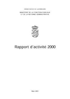 Rapport d'activité 2000 du ministère de la Fonction publique et de la Réforme administrative