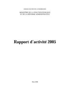 Rapport d'activité 2005 du ministère de la Fonction publique et de la Réforme administrative