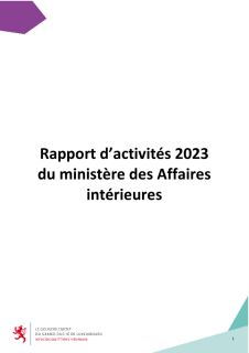 Rapport d'activités 2023 du ministère des Affaires intérieures