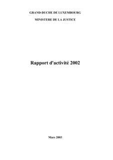 Rapport d'activité 2002 du ministère de la Justice