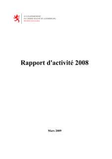 Rapports d'activité 2008 du ministère de la Justice