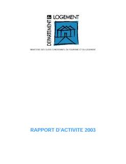 Rapport d'activité 2003 du Département du logement