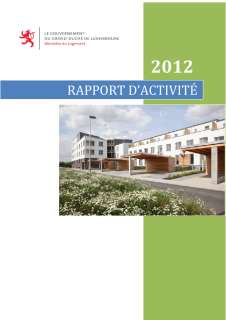, Rapport d'activité 2012 du ministère du Logement