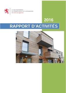 RAPPORT D’ACTIVITÉS, Rapport d'activité 2016 du ministère du Logement