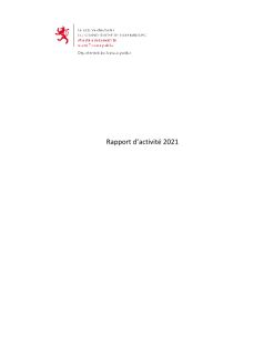 Rapport d'activité 2021 du Département des travaux publics