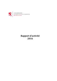 Rapport d'activité 2016 du ministère de la Santé
