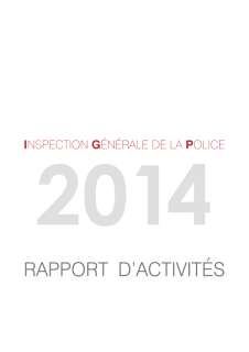 Livrebloc_RA 2014.indd, Rapport d'activité 2014 de l'Inspection générale de la police