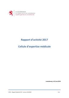 Rapport d'activité 2017 de la Cellule d'expertise médicale