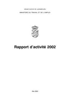 Rapport Travail et emploi.pdf, Rapport d'activité 2002 du ministère du Travail et de l'Emploi