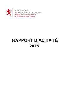 Rapport d'activité 2015 du ministère du Travail, de l'Emploi et de l'Économie sociale et solidaire
