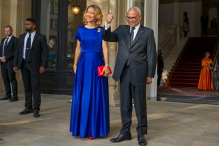 (v. l. n. r.) Débora Katisa Morais Brazão Carvalho, First Lady vun der Republik Cabo Verde ; José Maria Pereira Neves, President vun der Republik Cabo Verde 