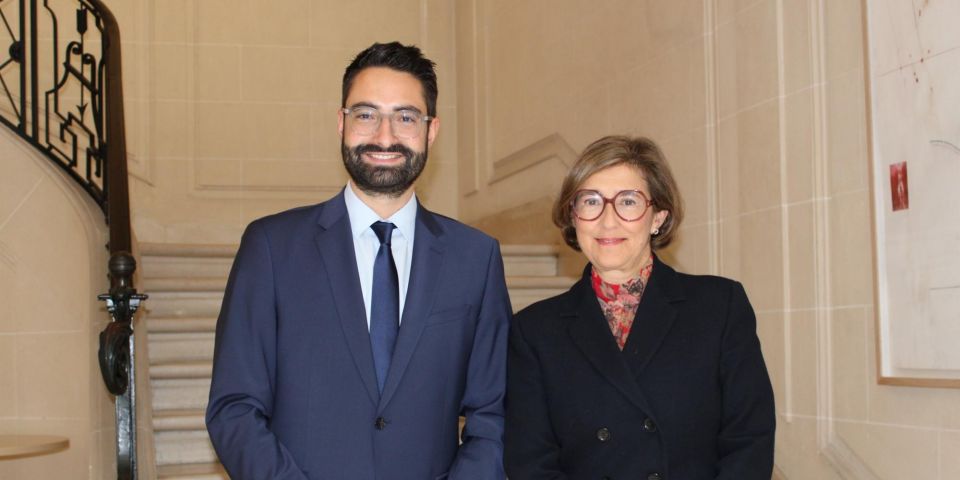 (de g. à dr.) Eric Thill, ministre de la Culture ; Isabel Cordeiro, secrétaire d'État à la Culture du Portugal