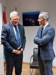 Georges Mischo avec le commissaire européen Nicolas Schmit.