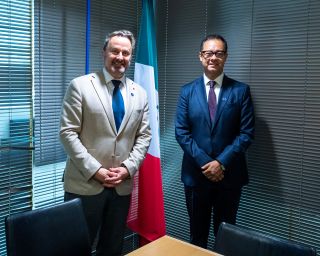 (de g. à dr.) Xavier Bettel, minister for Foreign Affairs and Foreign Trade, minister for Development Cooperation and Humanitarian Affairs ; Gabriel Zorio Gonzalez, Deputy Minister of Finance and Public Credit Mexico