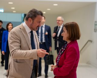 (de g. à dr.) Xavier Bettel, minister for Foreign Affairs and Foreign Trade, minister for Development Cooperation and Humanitarian Affairs ; Luminița Odobescu, minister for Foreign Affairs Romania