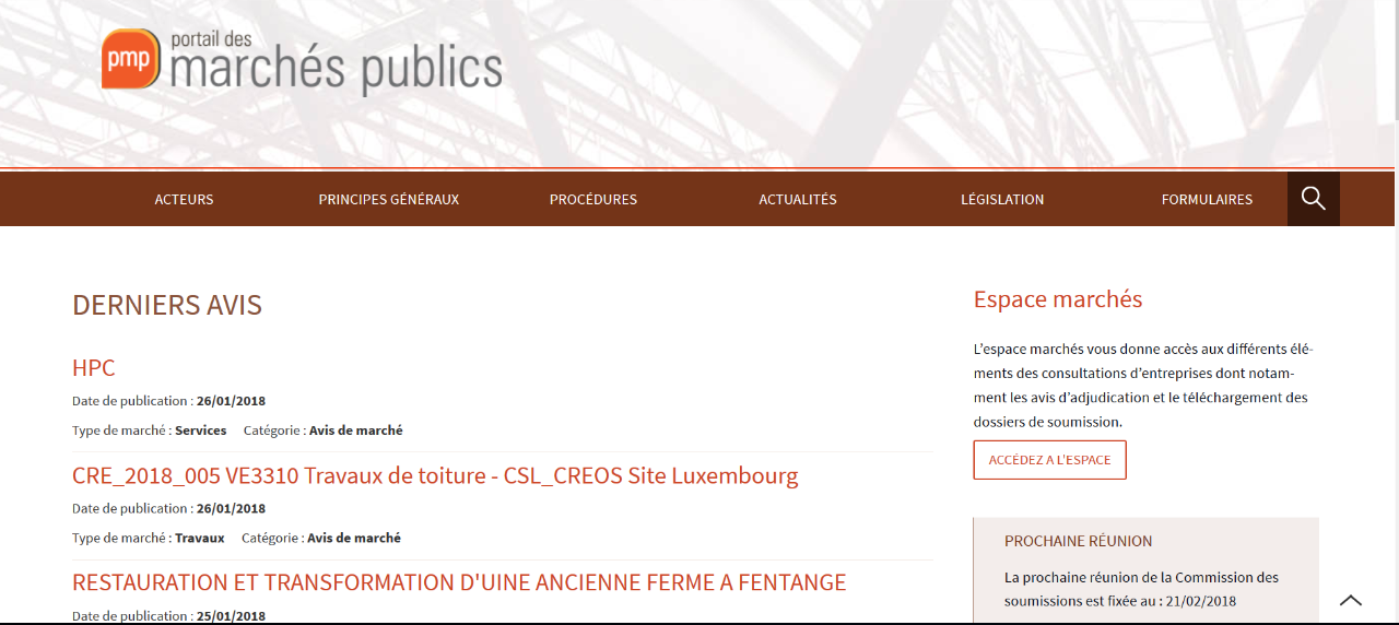 Public procurement portal