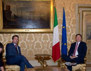  Entrevue entre Xavier Bettel et Matteo Renzi, (de g. à dr.) Xavier Bettel, Premier ministre; Matteo Renzi, président du Conseil des ministres de la République d’Italie