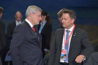 140905b-008, (De g. à dr.) Stephen Harper, Premier ministre du Canada; Xavier Bettel, Premier ministre