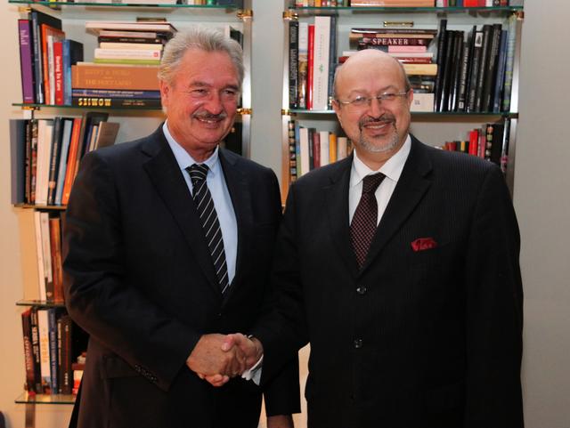 (de g. à dr.) Jean Asselborn, ministre des Affaires étrangères et européennes; Lamberto Zannier, secrétaire général de l'OSCE;