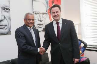 Visite de travail au Luxembourg de José Maria Neves, Premier ministre du Cabo Verde, (de g. à dr.) José Maria Neves, Xavier Bettel