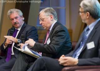 Lancement de la Présidence luxembourgeoise du Comité de minist, (de g. à dr.) Jean Asselborn, Willem Draps, Roger Negri