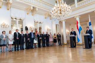  Visite d’État de LL.AA.RR. le Grand-Duc et la Grande-Duchesse en république de Finlande du 10 au 12 mai 2016, Brève déclaration du président de la république de Finlande, Sauli Niinistö, au palais présidentiel et de S.A.R. le Grand-Duc