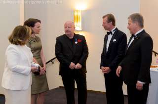  Visite d’État de LL.AA.RR. le Grand-Duc et la Grande-Duchesse en république de Finlande du 10 au 12 mai 2016, Réception offerte par LL.AA.RR. le Grand-Duc et la Grande-Duchesse au Finlandia Hall - Photo officielle avec le couple présidentiel finlandais