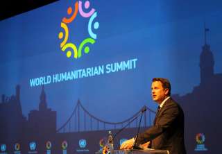 Xavier Bettel lors de son intervention à la session plénière du Sommet mondial sur l'action humainitaire à Istanbul