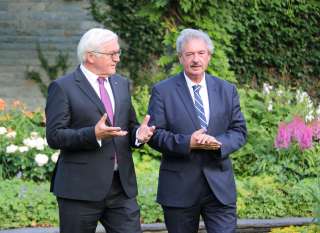 Jean Asselborn avec le Président de la République fédérale d'Allemagne, Frank-Walter Steinmeier, (de g. à dr.) Frank-Walter Steinmeier ; Jean Asselborn