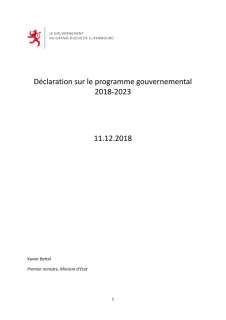 Deklaratioun zum Regierungsprogramm 2018-2023